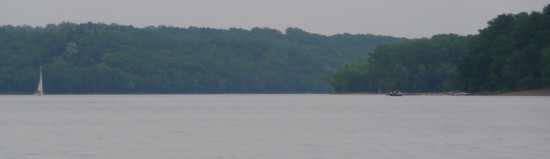 Lower St. Croix River in a light rain